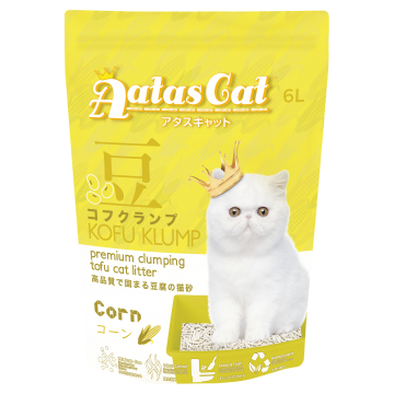Aatas Kofu Klump Tofu Cat Litter Corn 6L (4packs)